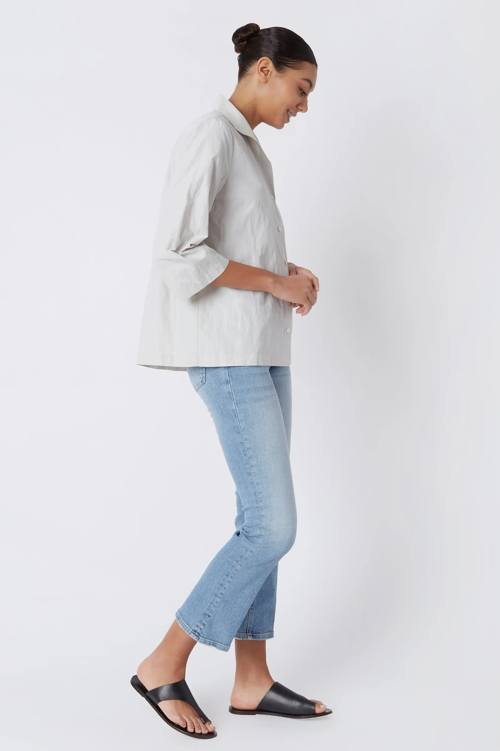 3/4 Sleeve Ginna - Stone Cotton Nylon