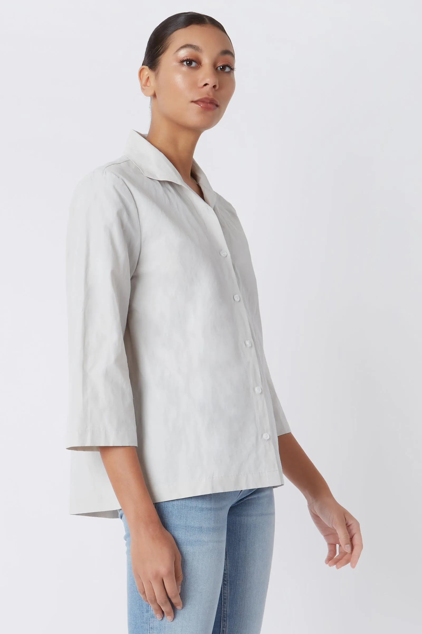 3/4 Sleeve Ginna - Stone Cotton Nylon