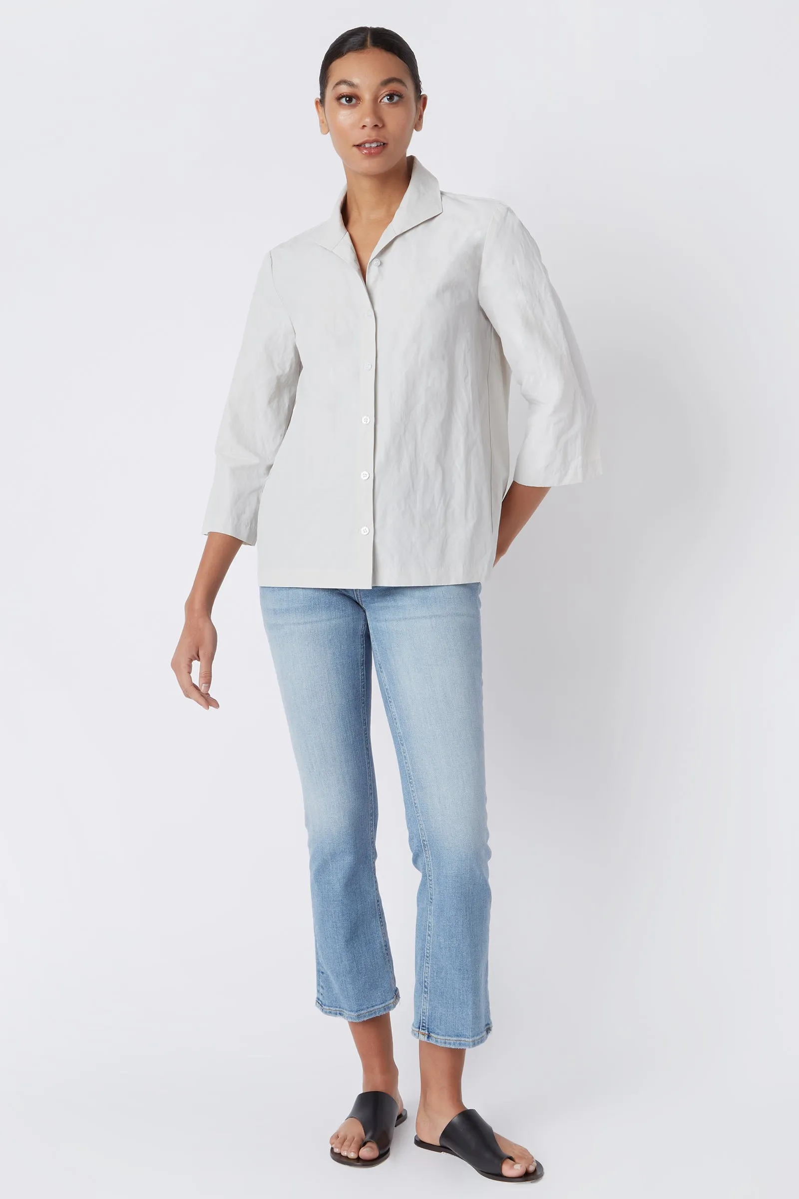 3/4 Sleeve Ginna - Stone Cotton Nylon
