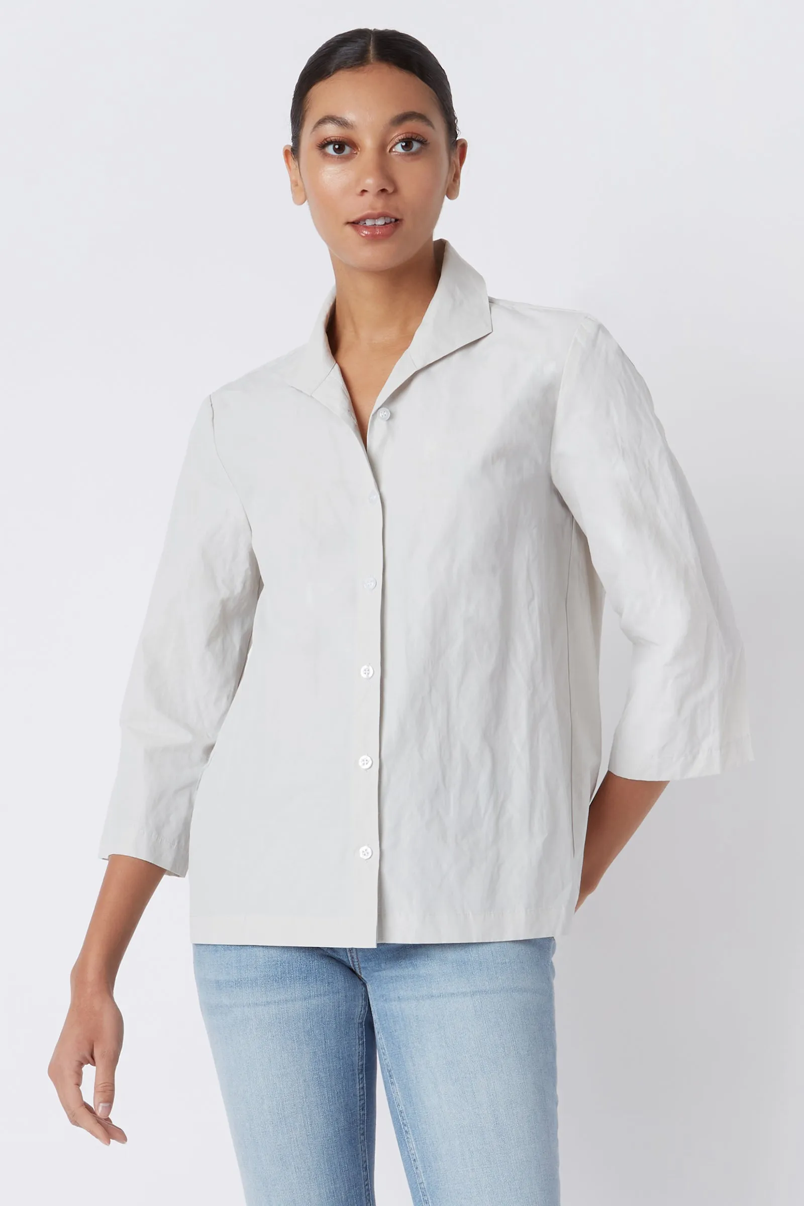 3/4 Sleeve Ginna - Stone Cotton Nylon