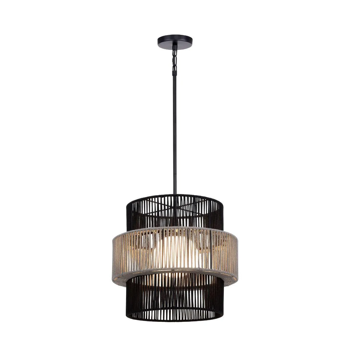 Aden 22 in. Pendant Light black and grey Finish