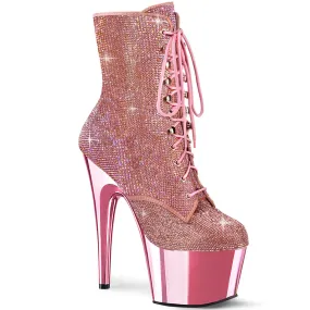 ADORE-1020CHRS Pleaser Shoe Baby Pink Rhinestone Stripper Boots