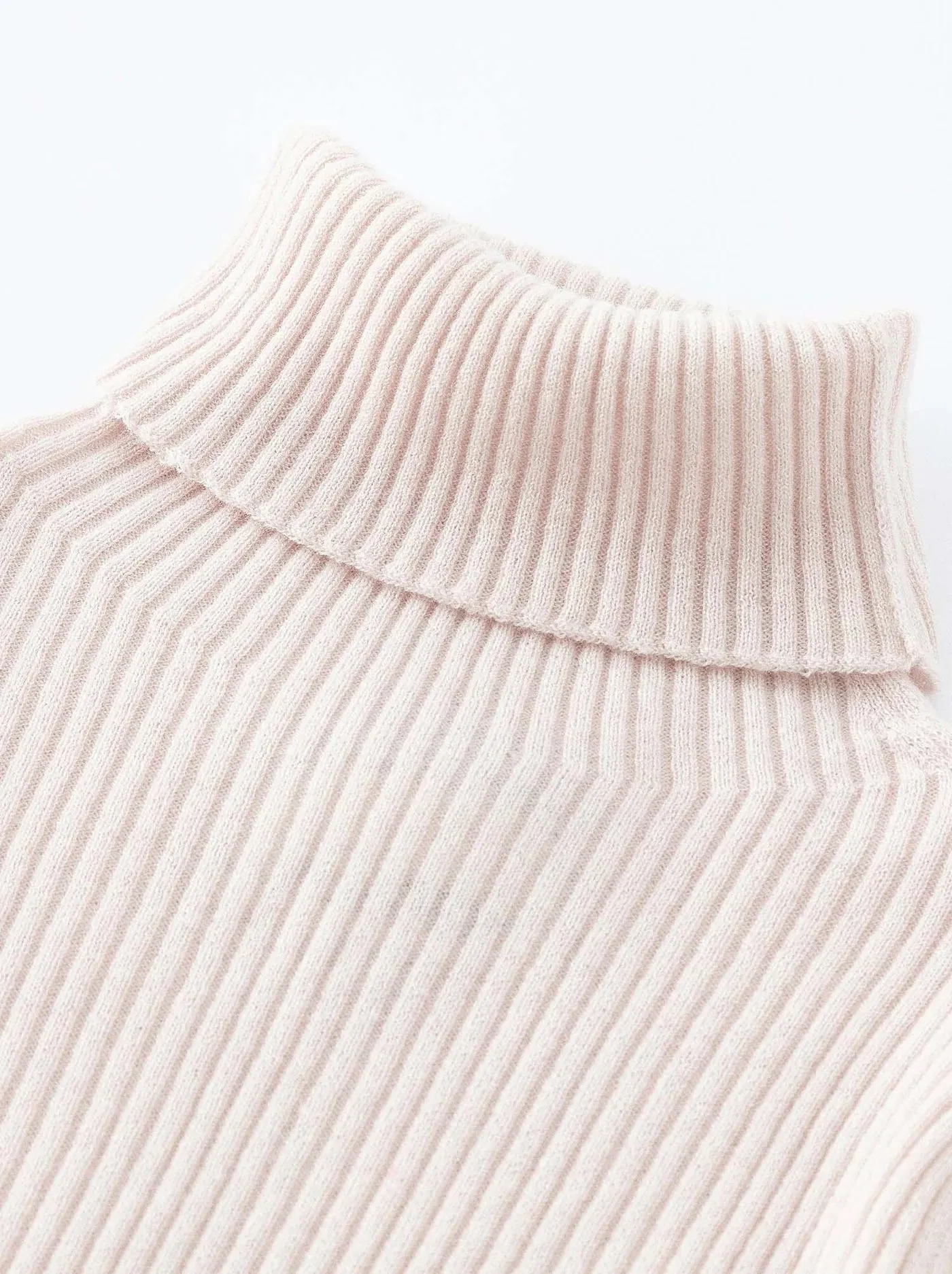 ALEGER No 32 Skinny Rib Polo Cashmere Blend - LIGHT SHELL