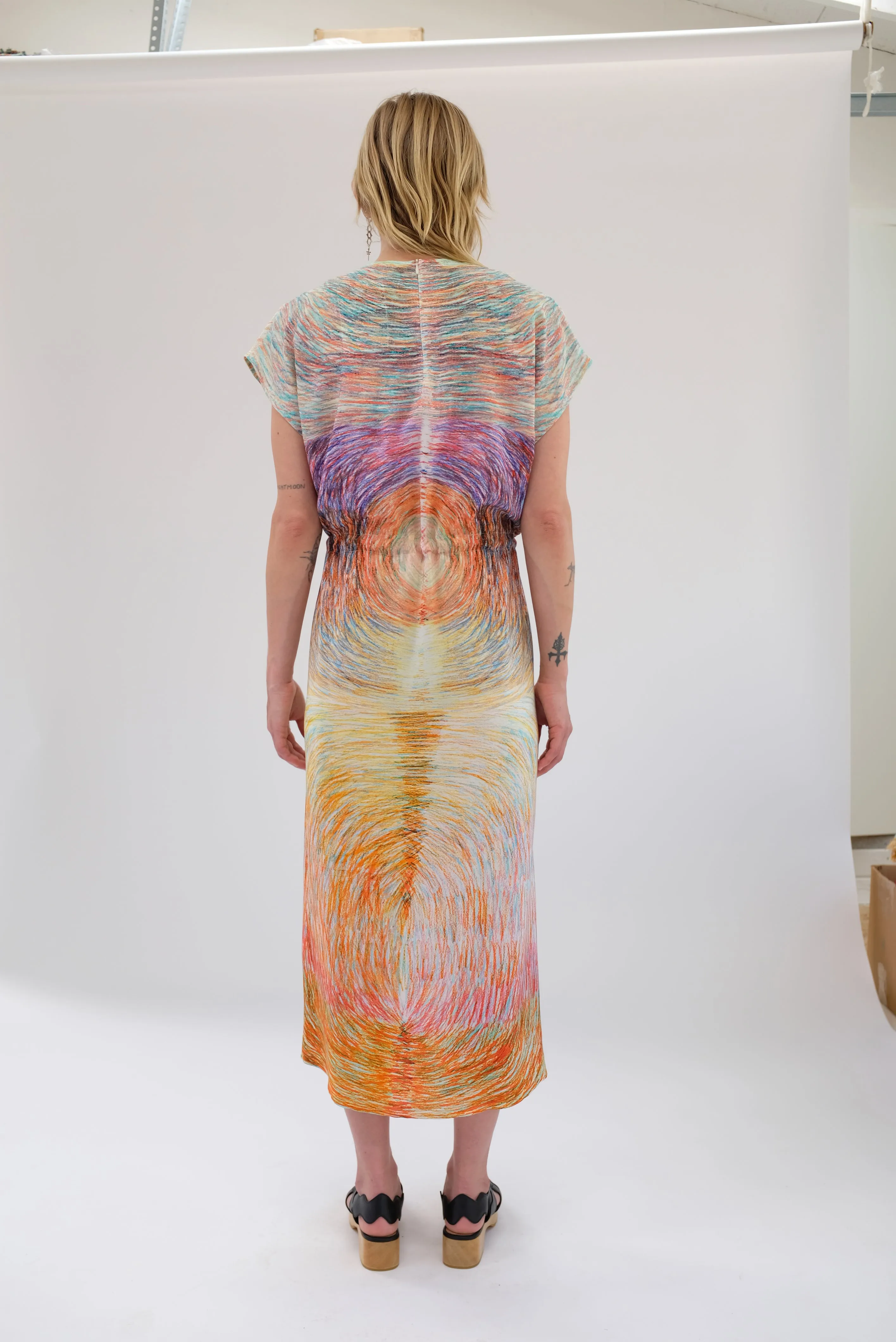 Anntian Silk Simple Dress Panel Print GLH
