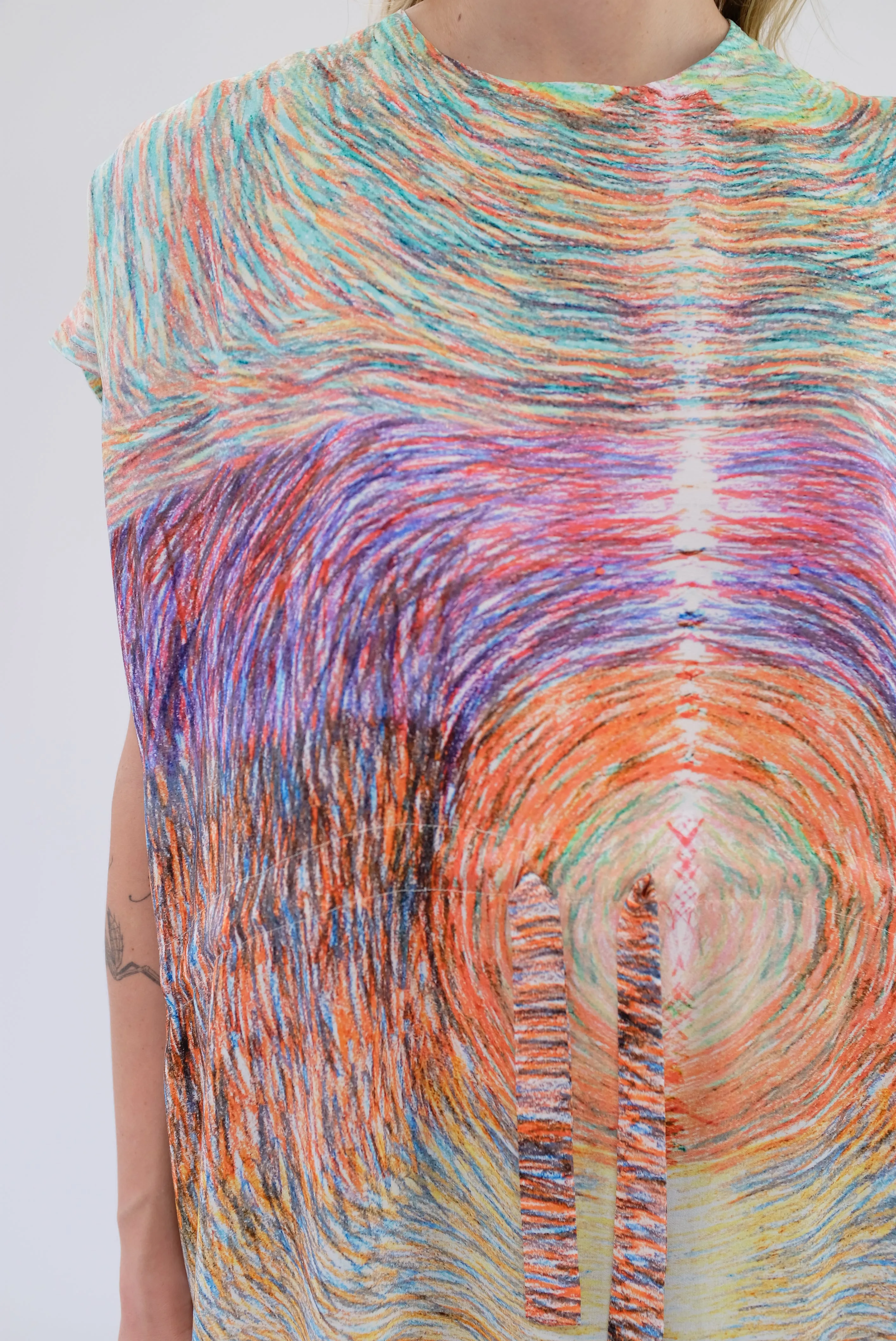 Anntian Silk Simple Dress Panel Print GLH