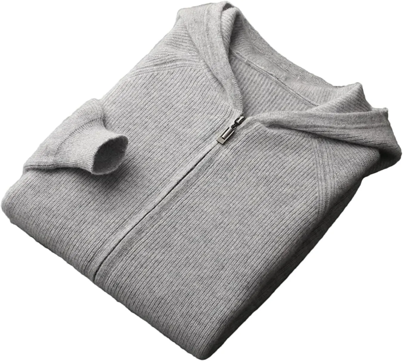 Autumn Winter Zipper Knit Jacket Men's Cashmere Hooded Cardigan Thick Casual Warm Sweater Coat Shirt