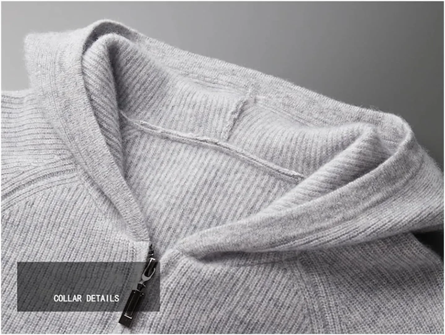 Autumn Winter Zipper Knit Jacket Men's Cashmere Hooded Cardigan Thick Casual Warm Sweater Coat Shirt