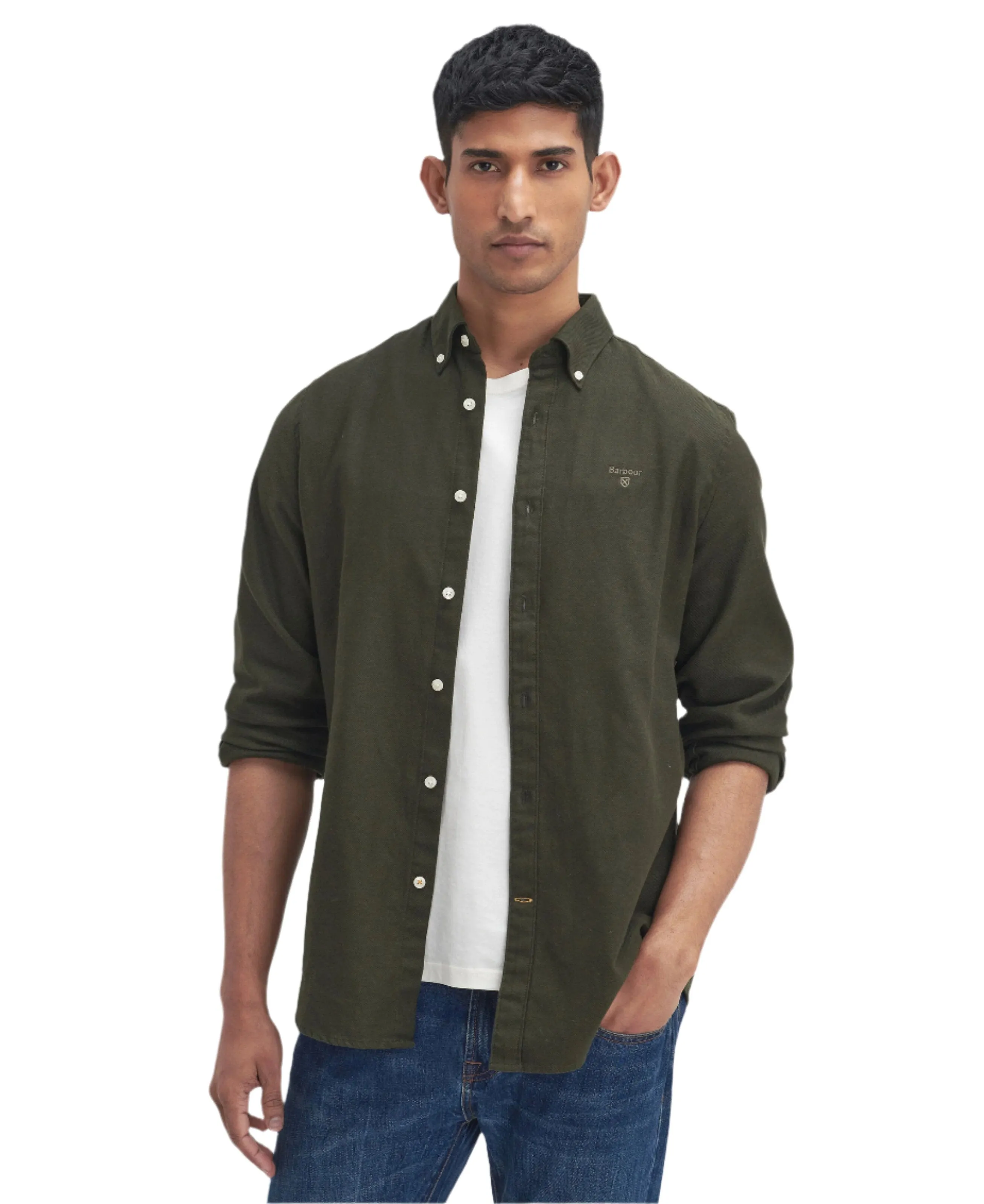 Barbour Mens Twilbridge Tailored Shirt Forest