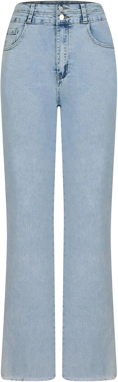 Bell Bottom Jeans Women High Waist Flare Jeans Casual Stretch Denim Pants Trendy Wide Leg Jeans Bootcut Denim Trouser