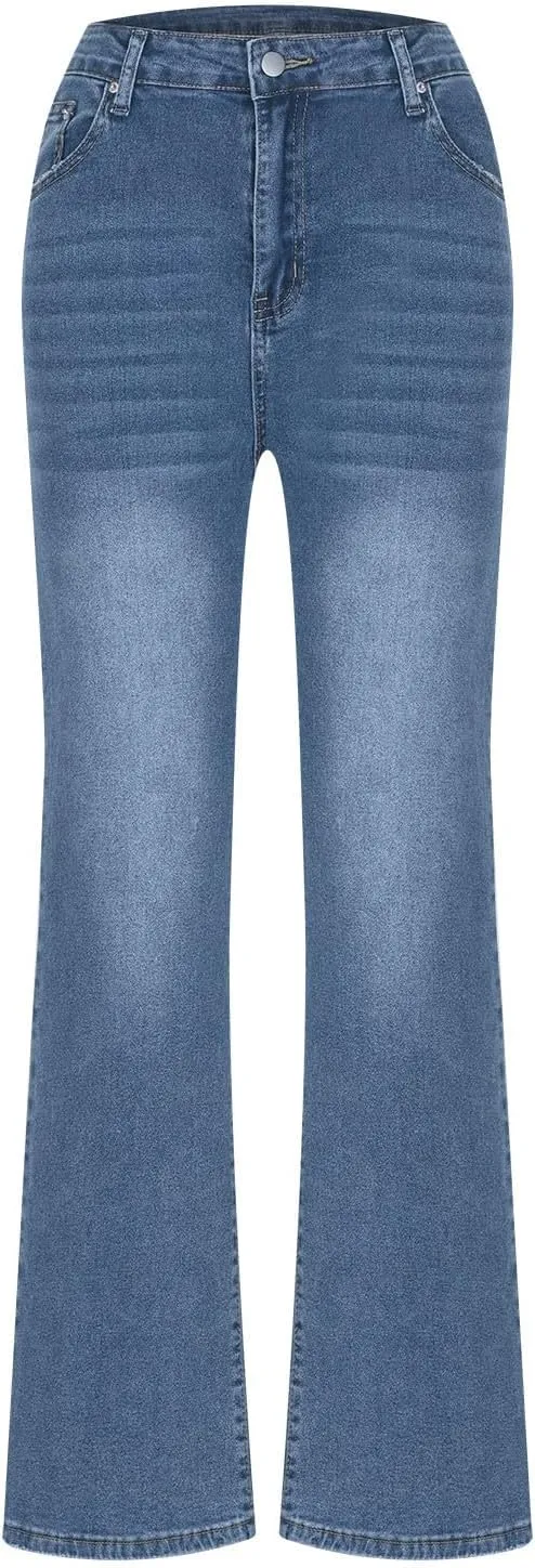 Bell Bottom Jeans Women High Waist Flare Jeans Casual Stretch Denim Pants Trendy Wide Leg Jeans Bootcut Denim Trouser