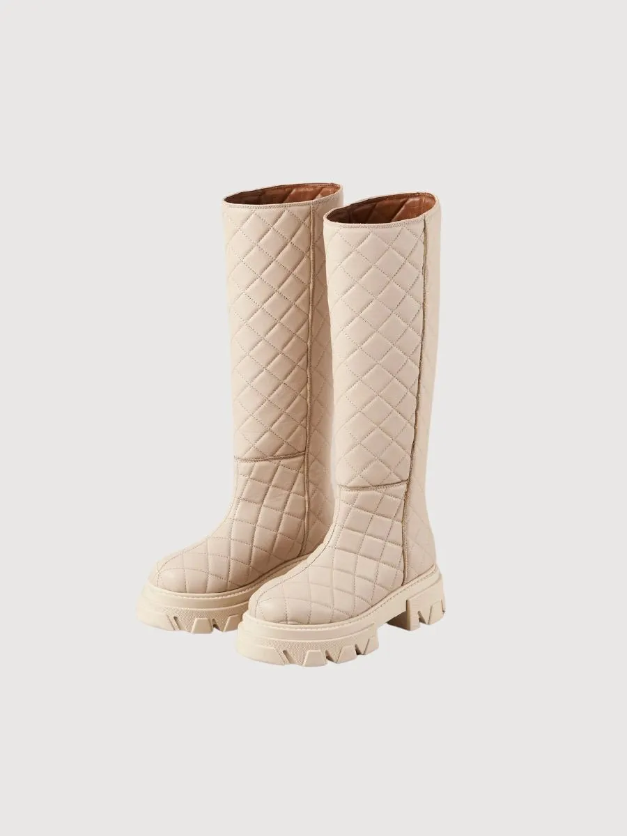 Boots Katiuska Goal Digger Beige Leather | Alohas