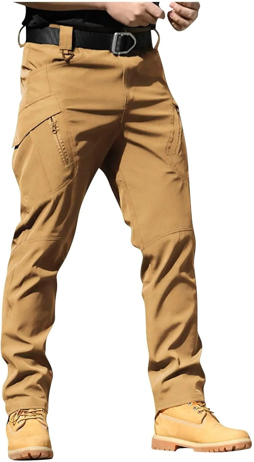 Cargo Pants for Men, Multi-Functional Pocket Relaxed Fit Outdoor Long Pants