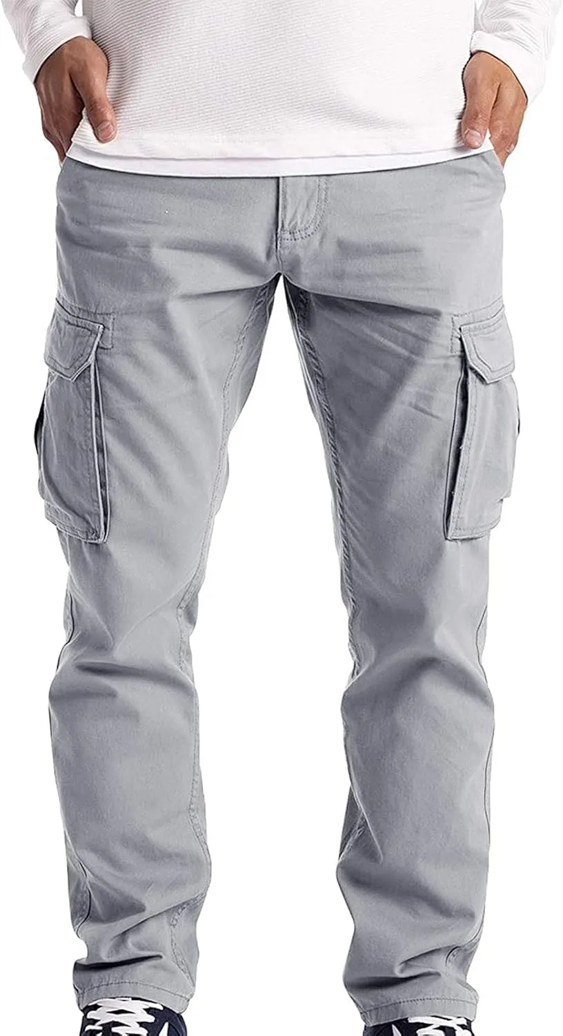 Cargo Pants for Men Multi Pockets Relaxed Fit Work Trousers Tactical Pants Outdoor Sport Men's Pants
