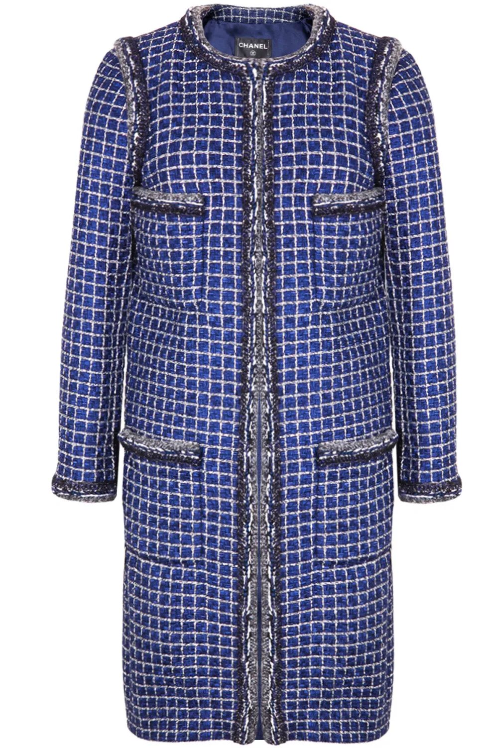 CHANEL Coat Fantasy Tweed Blue