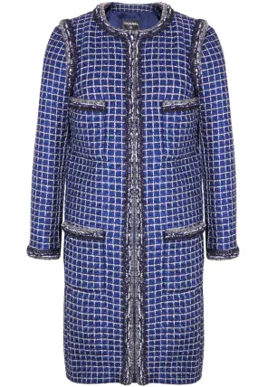 CHANEL Coat Fantasy Tweed Blue