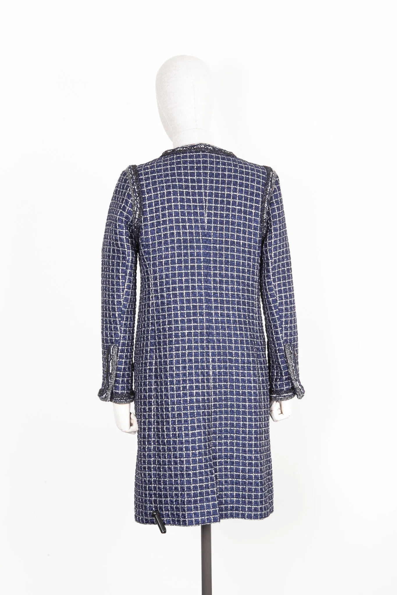 CHANEL Coat Fantasy Tweed Blue