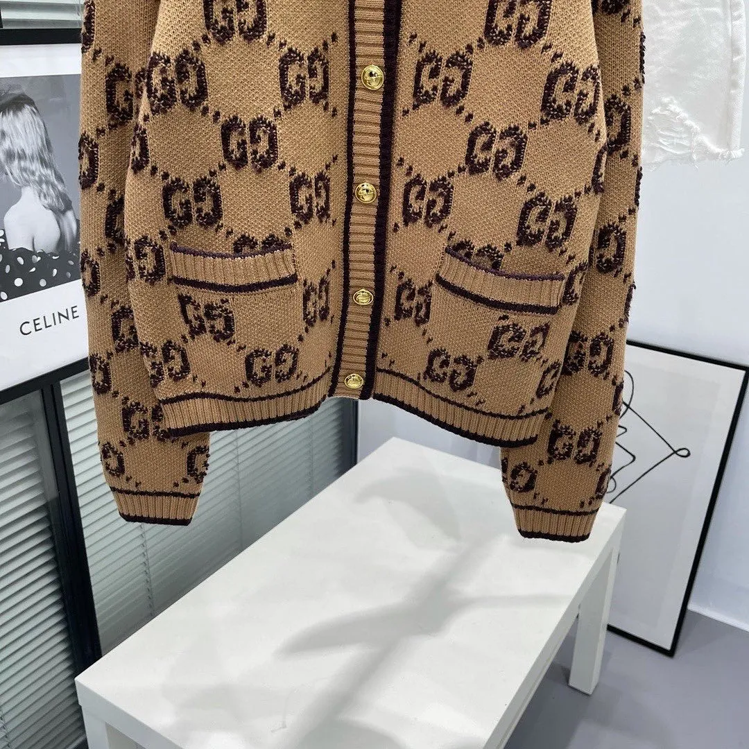 CLTH303 Chunky Wool Bicolor Cardigan / Size:S/M/L