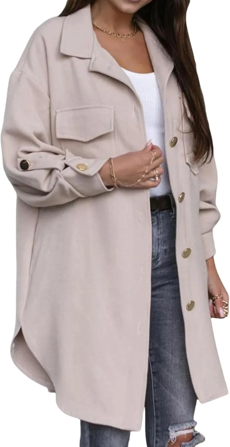 Coat for Women Casual Lapel Single Breasted Jacket Trench Coat Long Sleeve Hooded Cardigan Sweater Fall Outfits Pocket