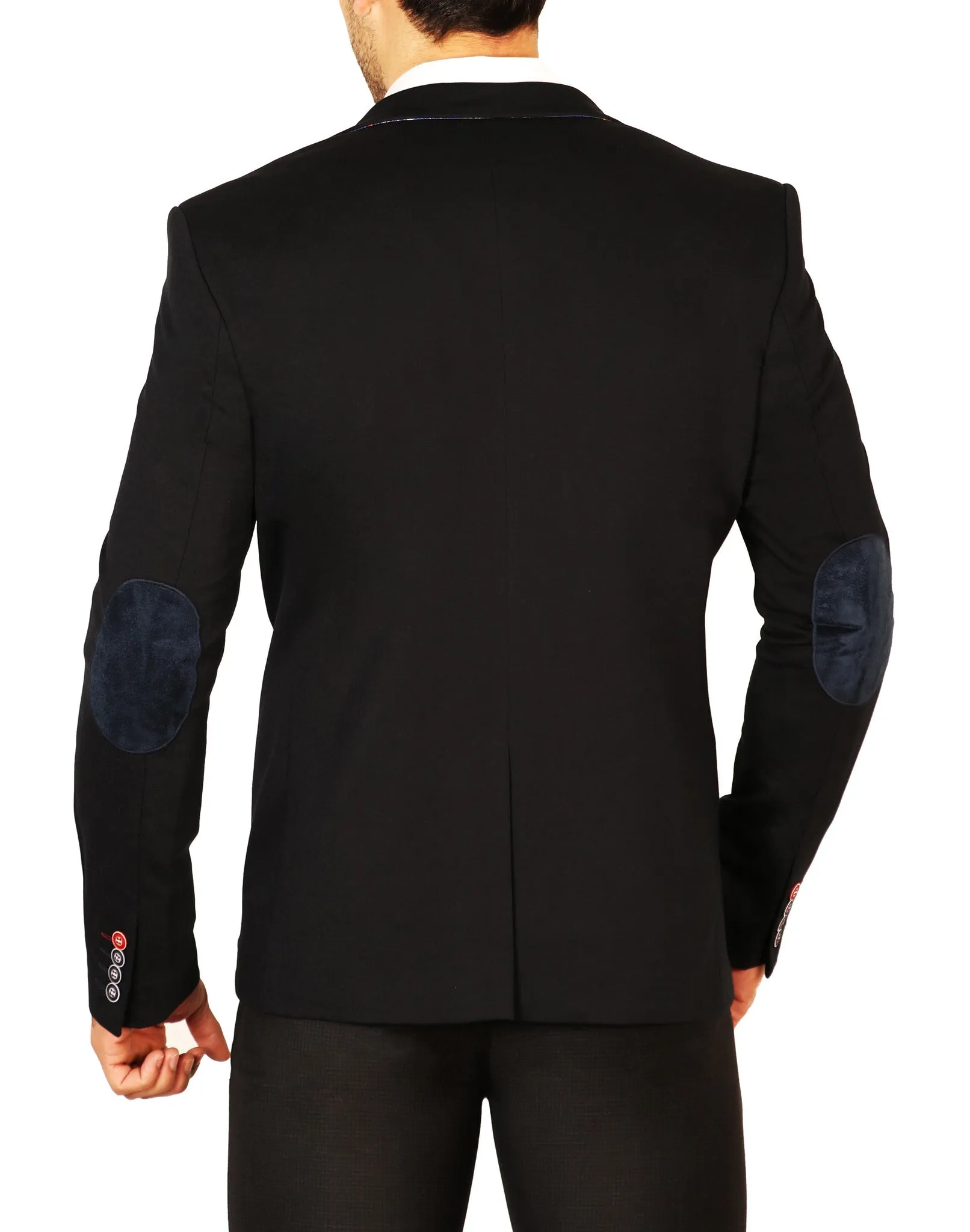 Contrast Lapel Pin Fitted Blazer