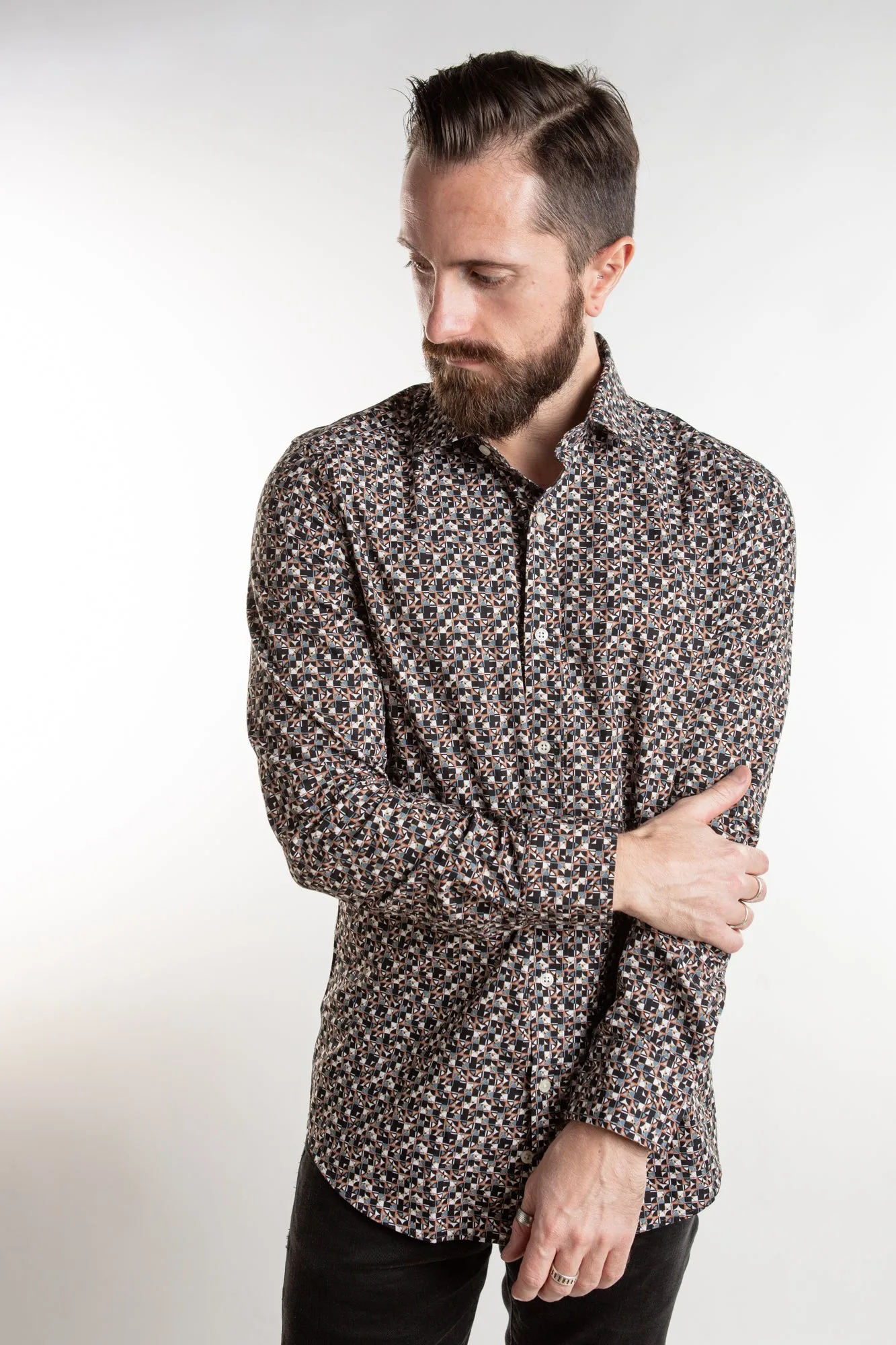 Dress Shirt - Nero e Arancione