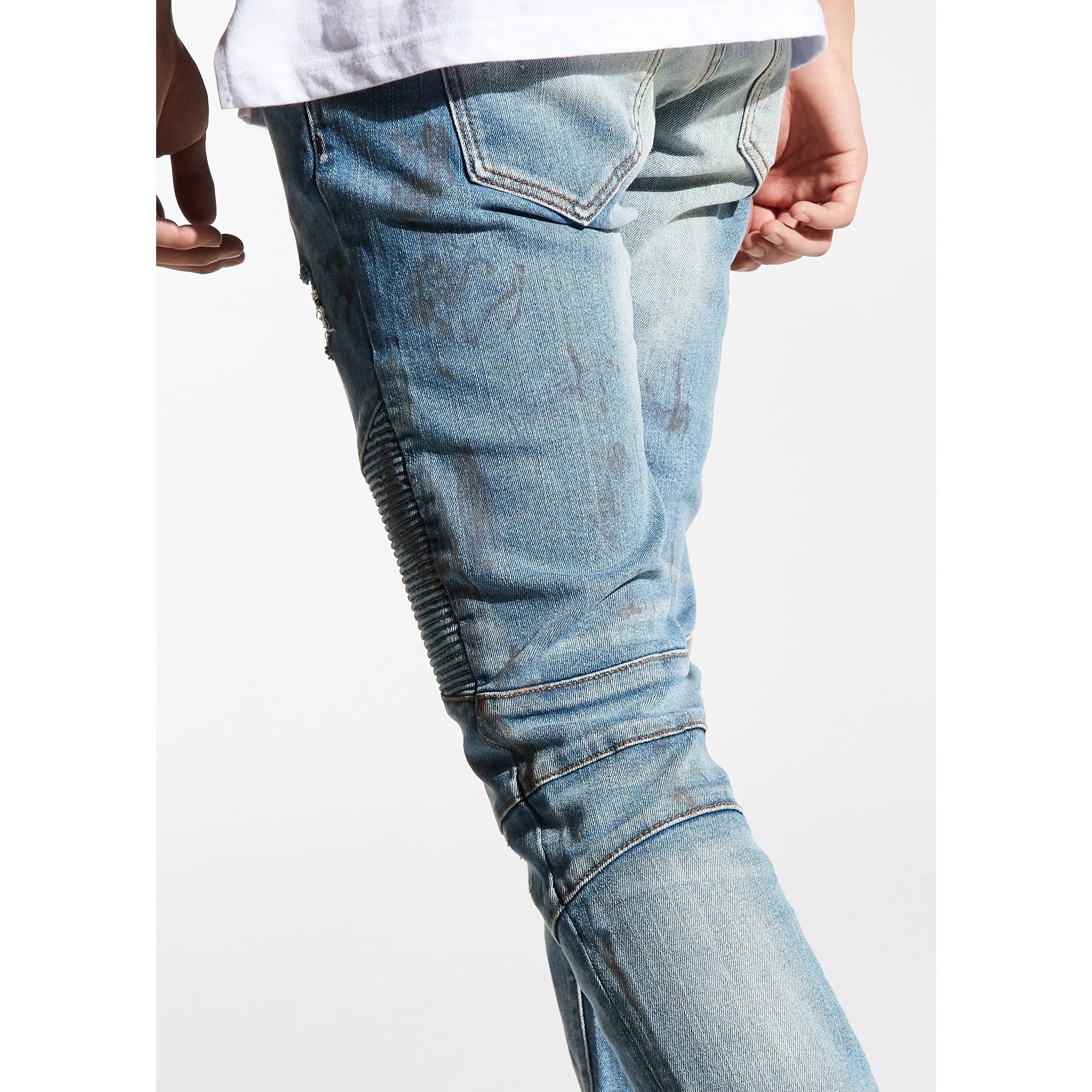 Embellish Blue Jennings Biker Denim Jeans (EMBSU219-124)