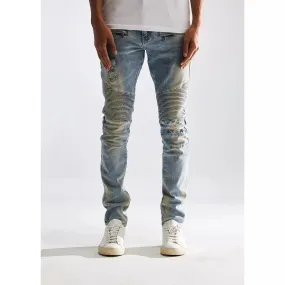 Embellish Jason Biker Light Blue Wash Denim Jeans (EMBSP122-115)