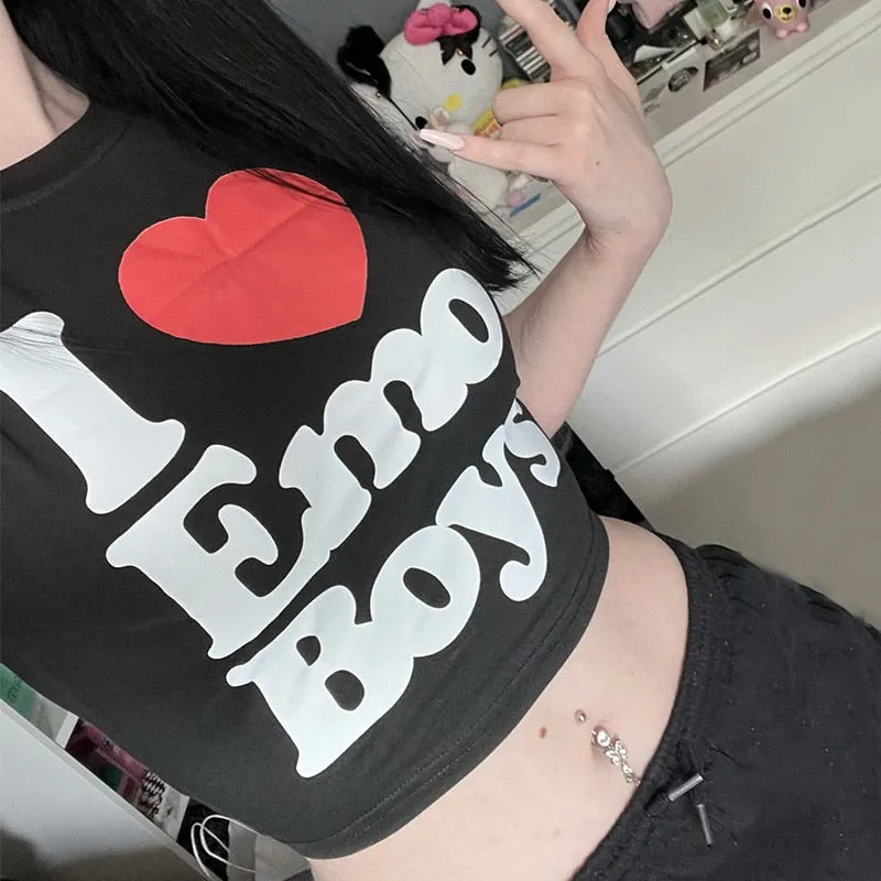 Emo Boys Stylish Bold Graphic Tee