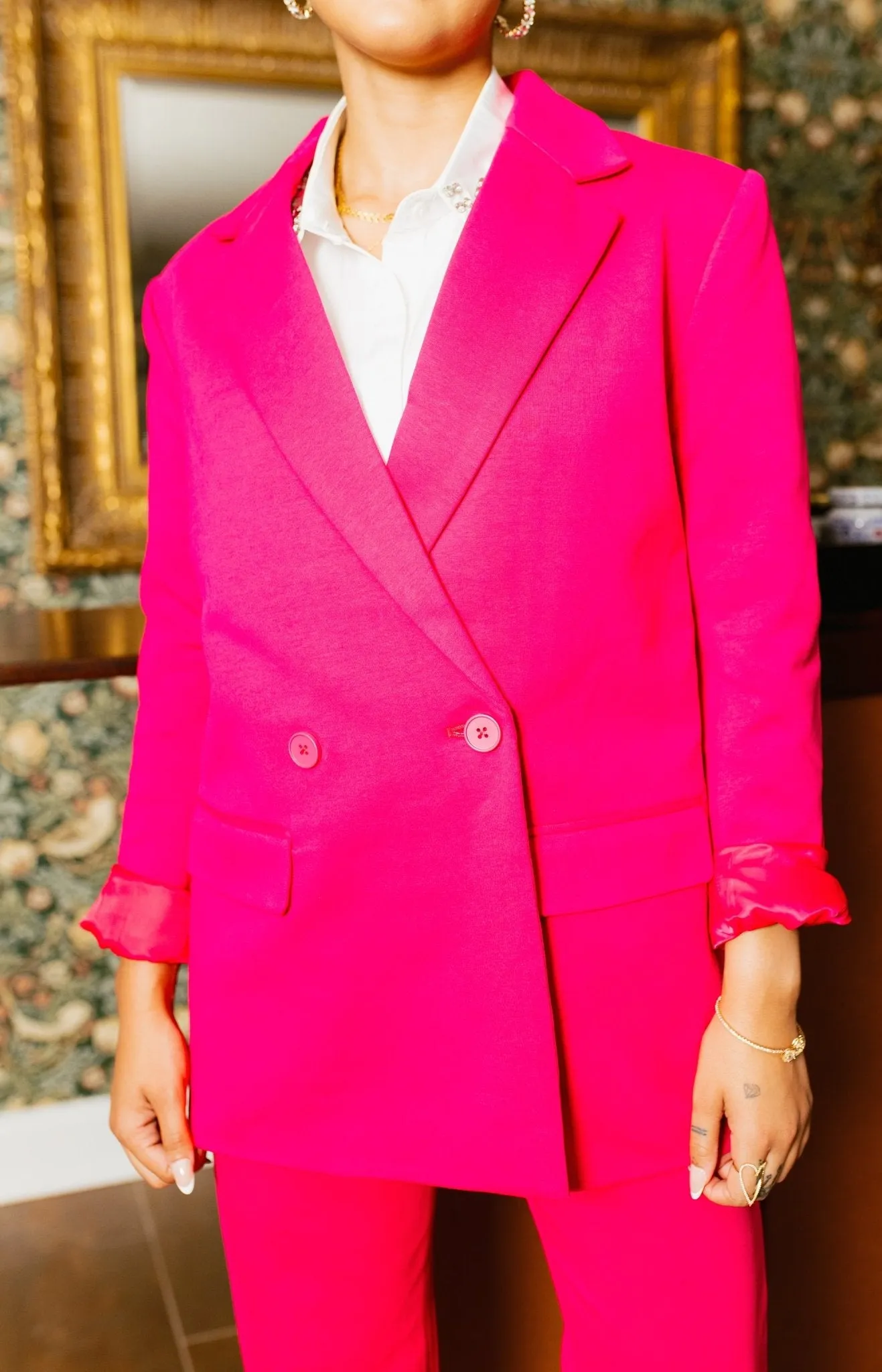 Endless Rose: Fitted Blazer, FUCHSIA