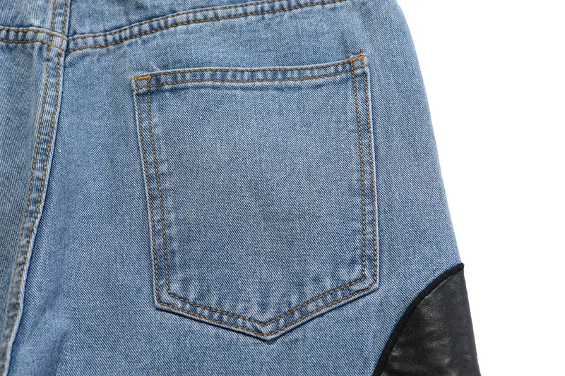 Extreme Aesthetic 'Eclipse' Leather Patch Baggy Denim Jeans