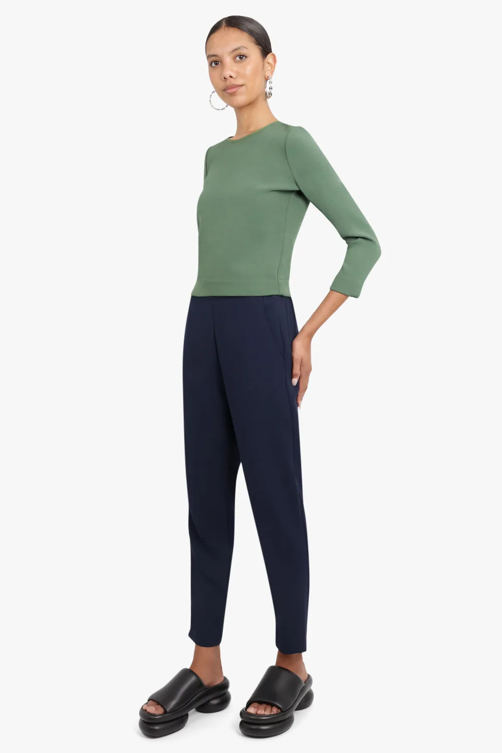 FLUID RELAXED SLIM LEG PANTS NAVY