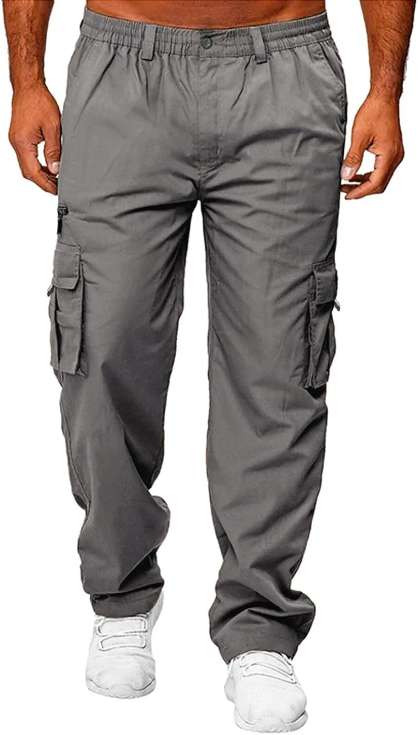 Fxbar Men's Outdoor Cargo Pant Relaxed Fit Lightweight Hiking Jogger Classic Fit Multi Pockets Fashion Trousers
