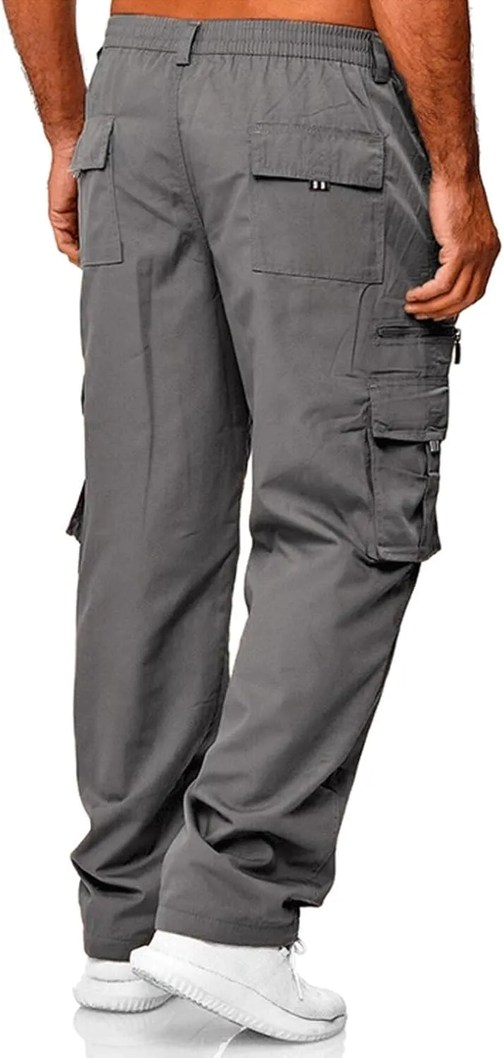 Fxbar Men's Outdoor Cargo Pant Relaxed Fit Lightweight Hiking Jogger Classic Fit Multi Pockets Fashion Trousers