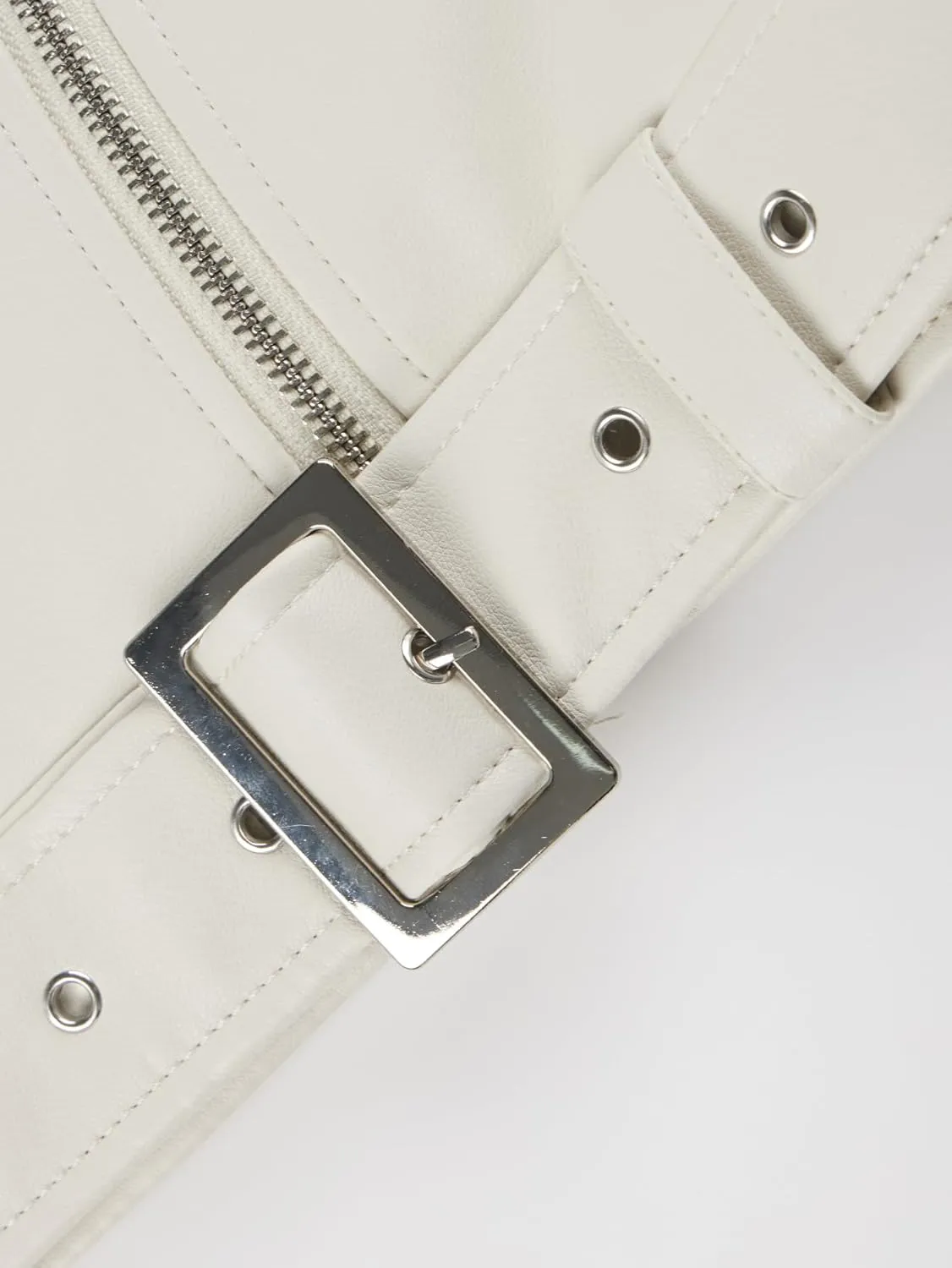 Giolshon Women's Faux Leather Studded Jacket Moto Biker Short Rhinestones Fall PU Long Sleeve Open Front Coat