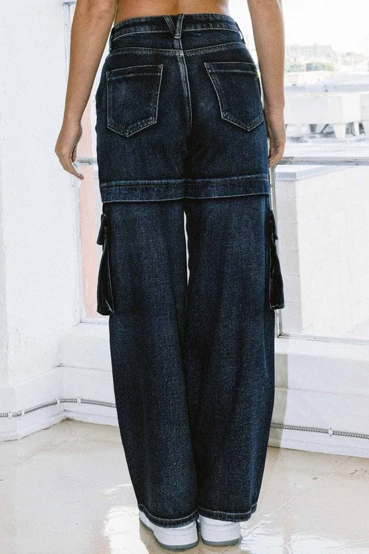 High Rise Cargo Jeans