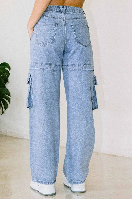 High Rise Cargo Jeans