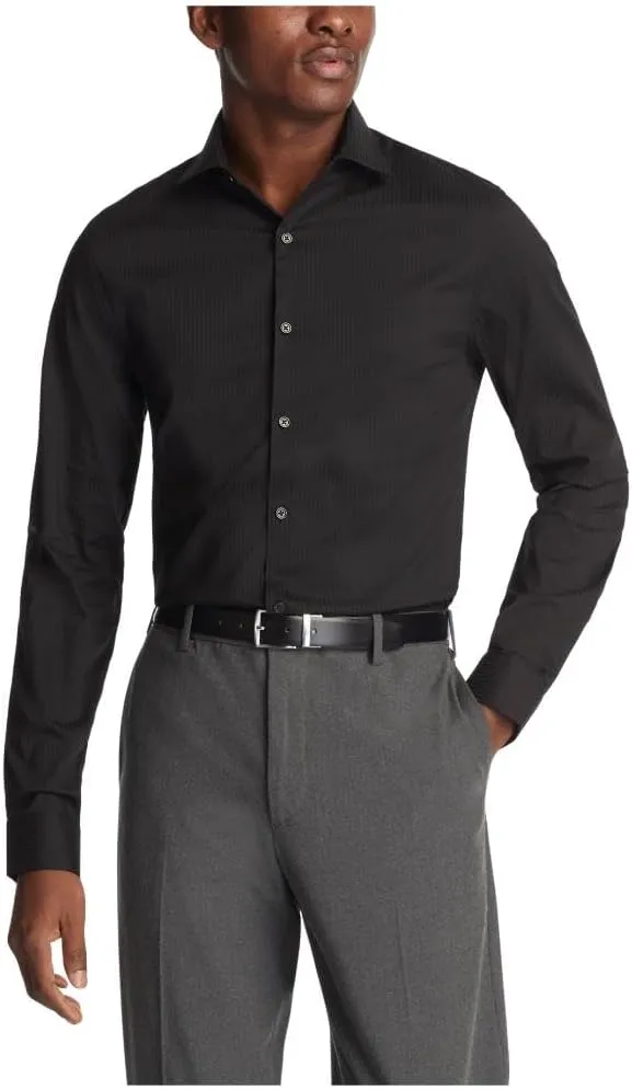 Kenneth Cole REACTION Men's Dress Shirt Slim Fit Techni-Cole Stretch