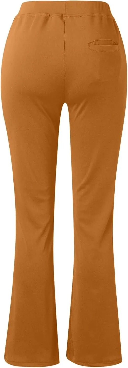 lcziwo Women's High Waist Work Pants with Pockets Business Casual Office Dress Pants Stretchy Straight Leg Pants