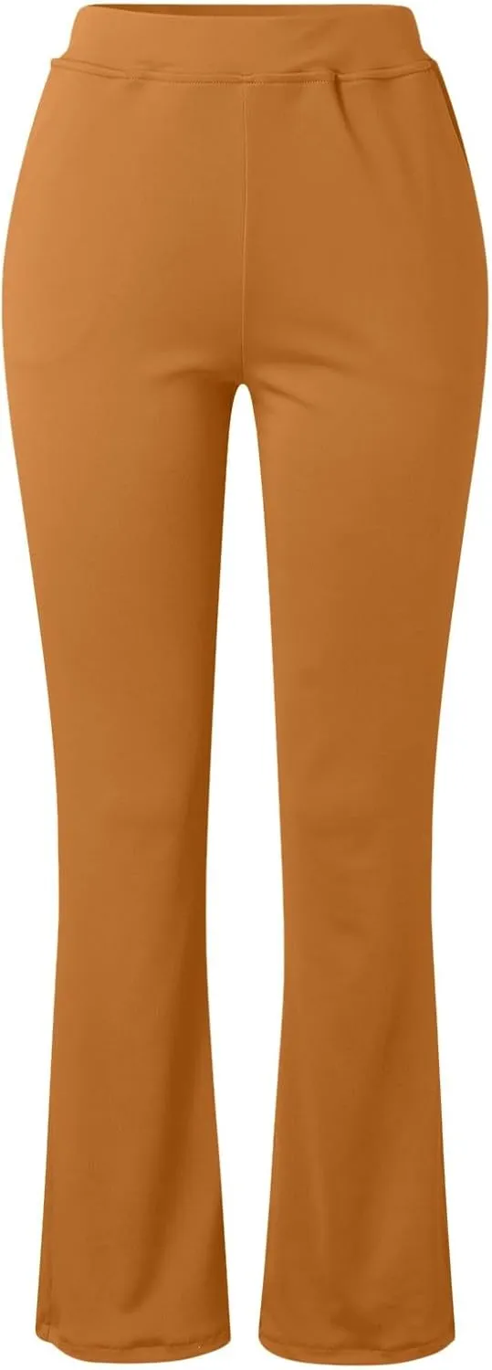 lcziwo Women's High Waist Work Pants with Pockets Business Casual Office Dress Pants Stretchy Straight Leg Pants