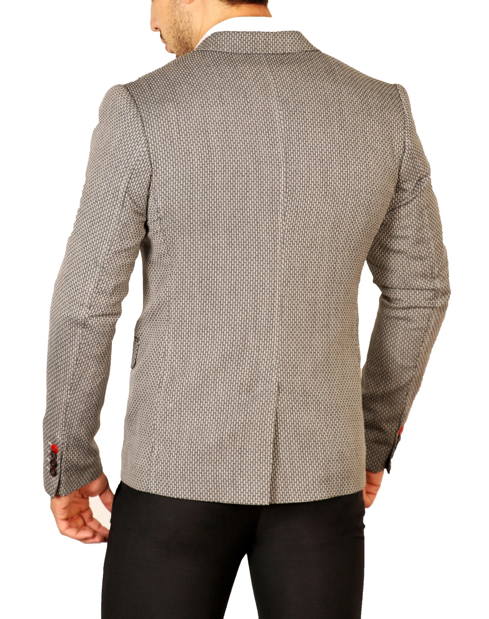 Lightweight Contrast Lapel Pin Fitted Blazer