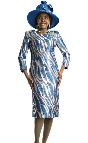 Lily And Taylor Dress 4803-Royal/Gold
