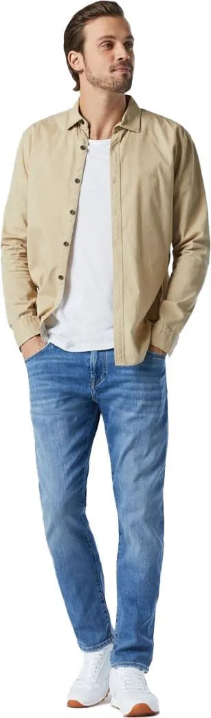 Mavi Matt Classic Men's Straight Leg Jeans, Mid-Rise Relaxed Fit Jeans for Men, Men's Sustainable Jeans, Light Brushed Feather Blue, Light Wash Blue Jeans, 34 x 32