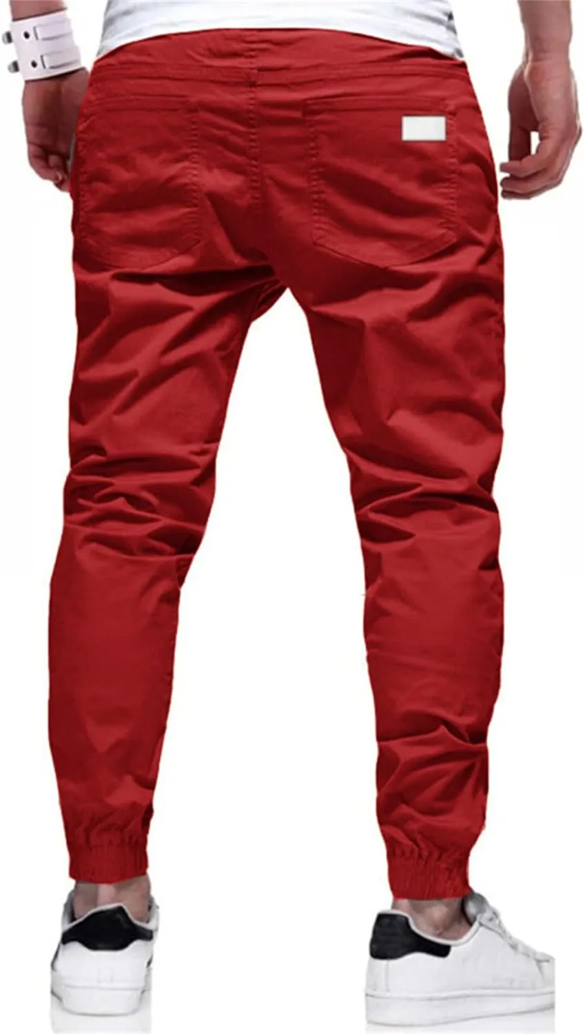 Men's Cargo Joggers Pants Casual Elastic Waist Drawstring Stretch Relaxed Fit Work Pants Tapered Sweatpants