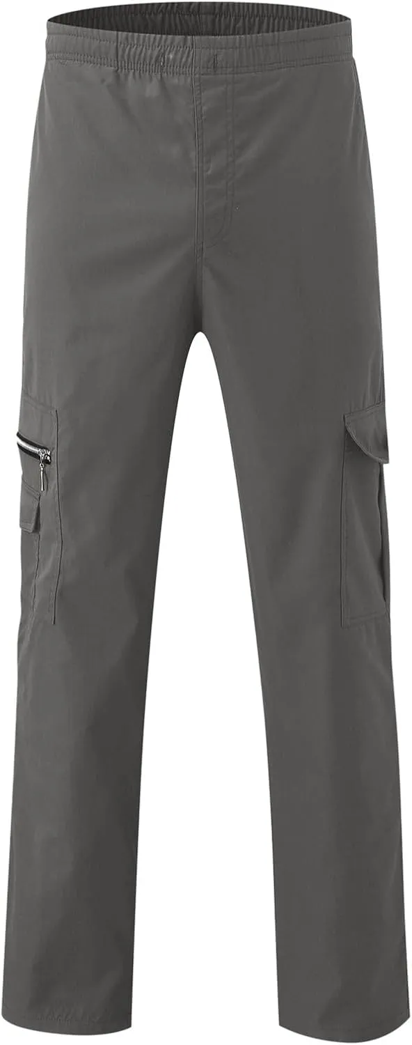 Men's Cargo Pants Jogger Hiking Sweatpants Casual Athletic Outdoor Cotton Trousers Relaxed Fit with Pockets