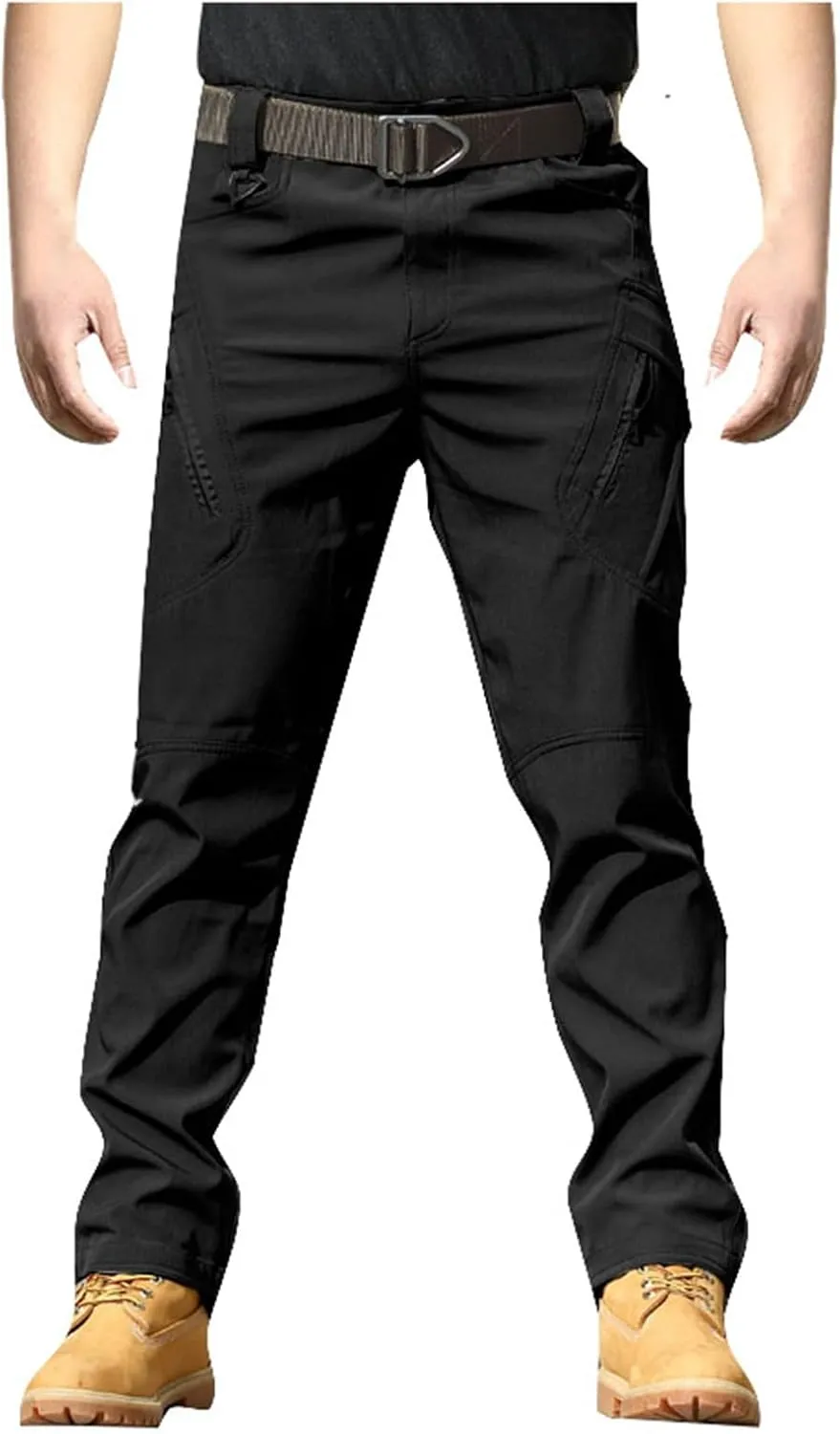 Men's Lightweight Cargo Pants Straight Leg Athletic Tactical Joggers Relaxed Fit Overalls Hiking Work Trousers