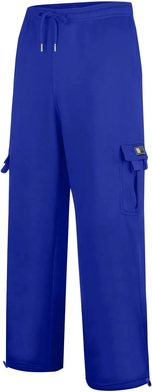 Men's Pants Casual Relaxed Fit Drawstring Sweatpants Tactical Hiking Joggers Cargo Stretch Workout with Multi Pockets