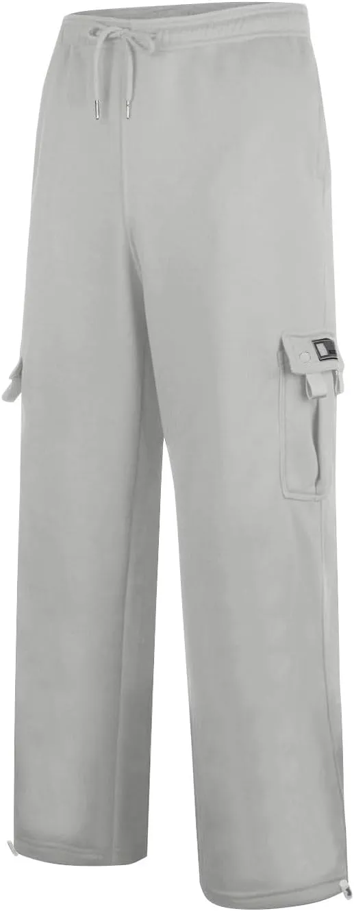 Men's Pants Casual Relaxed Fit Drawstring Sweatpants Tactical Hiking Joggers Cargo Stretch Workout with Multi Pockets
