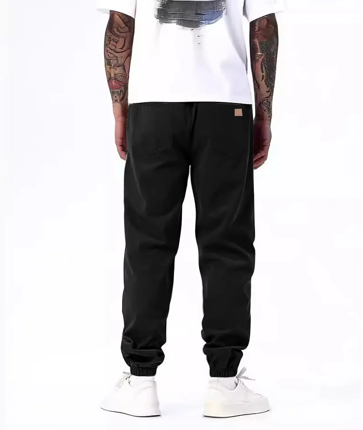 Men's Pants with Multi Pockets Drawstring Tactical Joggers Relaxed Fit Hiking Stretch Casual Sweatpants Cargo Workout