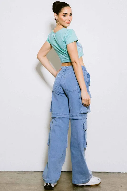 Mid Rise Cargo Jeans