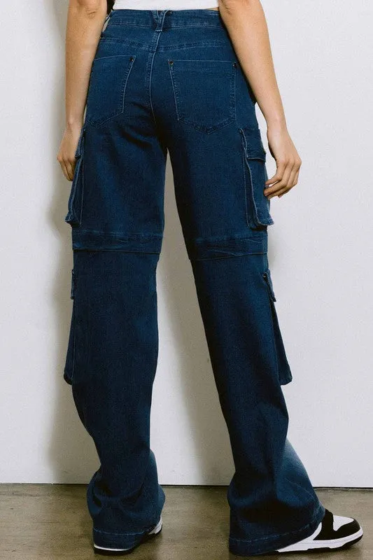 Mid Rise Cargo Jeans