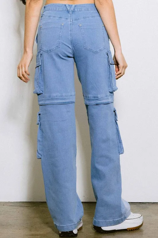 Mid Rise Cargo Jeans